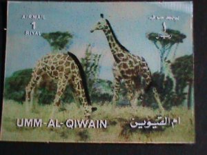 ​UMM-AL-QIWAIN 3D AIRMAIL STAMP-WORLD WILD ANIMALS-MNH- SPECIAL STAMP #1 VF
