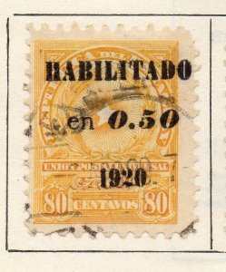 Paraguay 1920 Early Issue Fine Used 50c. Surcharged Optd 147507