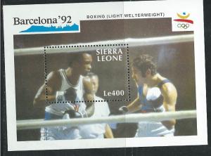 Sierra Leone #1283 Barcelona '92 Boxing Souvenir Sheet (MNH)