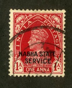 INDIA-NABHA STATE O39 USED BIN $1.00