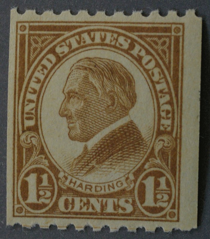 United States #605 1 1/2 Cent Harding Coil w/ Guideline MNH VF