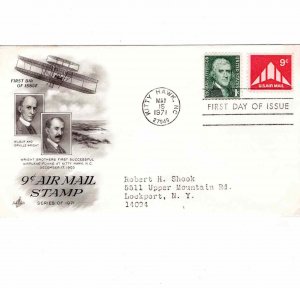 USA 1971 Sc C77 FDC Airmail First Day Cover Artcraft Cachet Wright Brothers