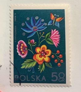 Poland 1974 Scott 2030 CTO - 50 Gr,  Socphilex IV in Katowice,  Flowers