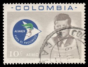 AIRMAIL STAMP FROM COLOMBIA 1963. SCOTT # C455. USED. # 4