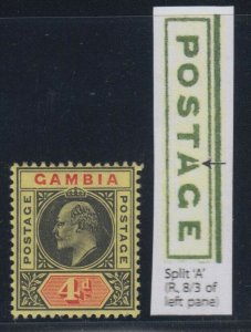 Gambia, SG 76a, MLH Dented Frame variety