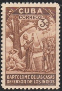 1944 Cuba Stamps Sc 388 Native indians and Friar Bartolome de Las  Casas NEW