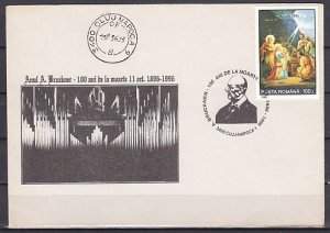 Romania, NOV/90 issue. Organist A. Bruckner, Cachet & Cancel on Cover.