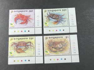 SINGAPORE # 637-640--MINT NEVER/HINGED---COMPLETE SET OF PLATE # SINGLES----1992