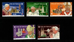 VATICAN CITY SG1645/9 2011 JOURNEYS OF POPE BENEDICT XVI MNH