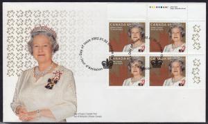 Canada - 2002 - Scott #1932 - Plate Block - FDC - Elizabeth II