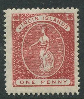 Virgin Is.- Scott 19 - Virgin & Lamps -1889 - MLH -Wmk 2 - Single 1p Stamp