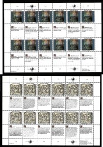 United Nations Geneva-Sc#193-4-unused NH sheets-Human Rights-1990-