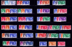 GB 1937 CORONATION ISSUE A SELECTION OF 25 DIFFERENT SETS   MLH