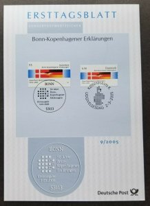 *FREE SHIP Germany Denmark Joint Issue Bonn-Copenhagen 2005 (FDC) *dual PMK Rare