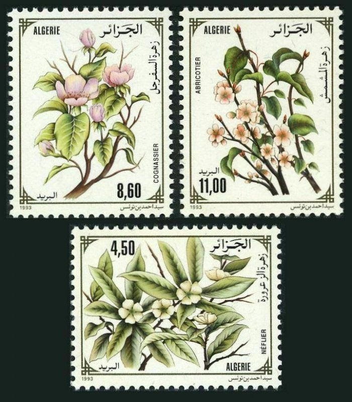 Algeria 979-981,MNH.Michel 1085-1087. Flowering trees,1993.