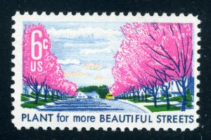 Scott #1368 - 6¢ Blooming Crabapples along Street - MNH