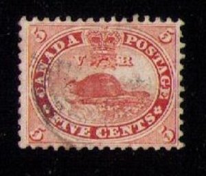 Canada Sc 15 Used Beaver 5c Vermilion F-VF