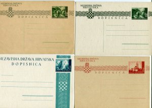 NDH CROATIA GERMAN PUPPET STATE VERY NICE LOT 4 SCARCE POSTAL CARDS