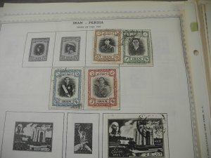 PERSIA, old time assortment of Stamps hinged on remainder/overlapping pages