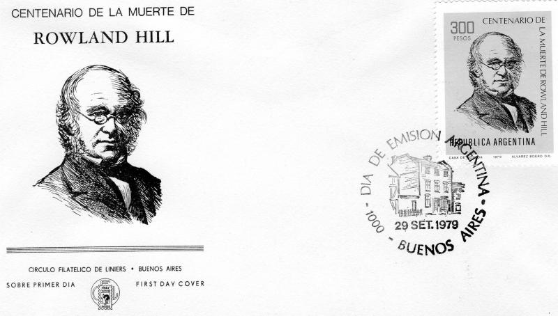 Argentina 1979 SG#1650  Death Centenary of Sir Rowland Hill (1) F.D.C.