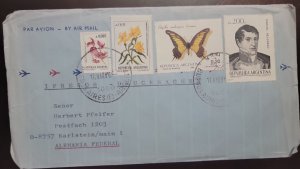 P) 1986 ARGENTINA, ENDEMIC FLOWERS, BUTTERFLIES, GENERAL MANUEL BELGRANO