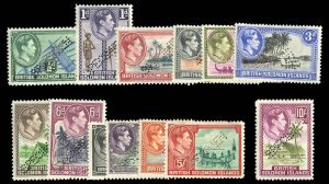 Solomon Islands #67-79S (SG 60-72s) Cat£500, 1939-51 George VI, perforated S...