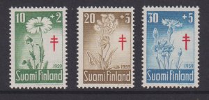 Finland    #B154-B156   MH  1959  anti-TB surtax.    flowers