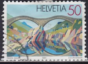 Switzerland 893 USED 1991 Lavertezzo Stone Bridge 50c