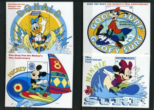 ANTIGUA & BARBUDA 1999 DISNEY WATER SPORTS 3 SHEETS OF 6 STAMPS & 4 S/S MNH 