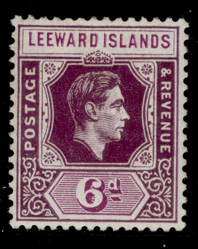 LEEWARD ISLANDS GVI SG109b, 6d deep dull/bright purple, M MINT. Cat £18. CHALKY