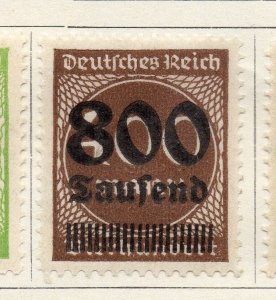 Germany 1923 Early Issue Fine Mint Hinged 800T. Surcharged 131279