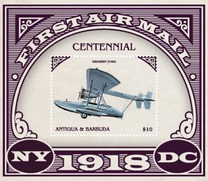 Antigua 2018 - First Airmail Centenary - Souvenir sheet - MNH