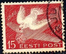 Carrier Pigeon & Plane, Estonia SC#152 used