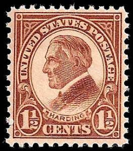 # 633 MINT NEVER HINGED YELLOW BROWN WARREN G. HARDING