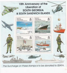 SOUTH GEORGIA ISLANDS 3 DIFFERENT S/SHEETS MNH PO FRESH