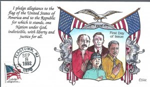 Collins Designed/Painted Pledge of Allegiance FDC!!