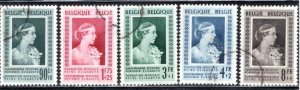 Belgium #B498-B502  VF,  Used,  CV $53.90  ....   0581231