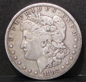 1882 S Morgan Dollar - About Fine