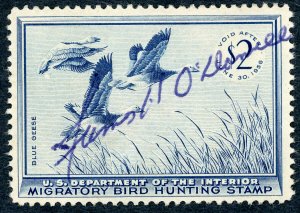 #RW22 – 1955 $2.00 Blue Geese. Used.