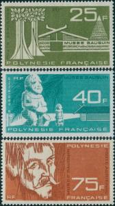 French Polynesia 1965 Sc#C34-C36,SG45-47 Gauguin Museum set MNH