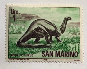 San Marino 1965 Scott 612 MNH - 1 L,   Prehistoric Animals,  Brontosaurus