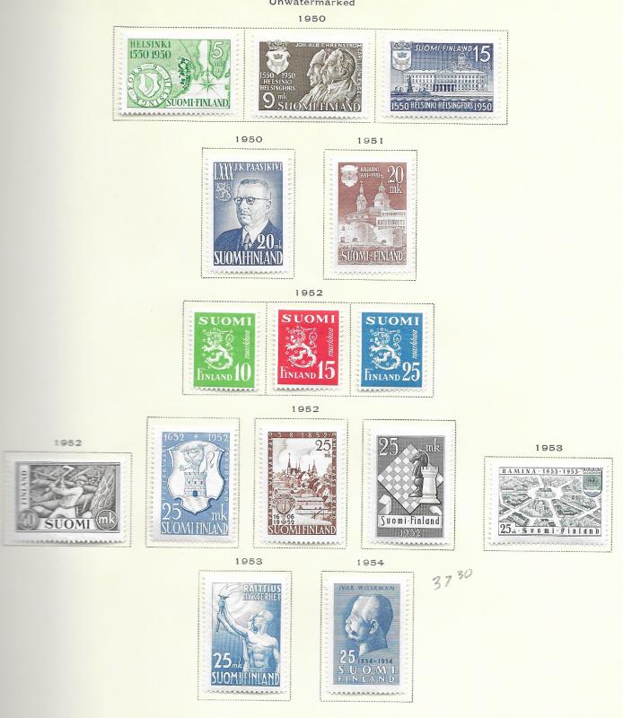 Finland 1941-1956 issued on pages used & MH, see desc. 2018 CV $222.70