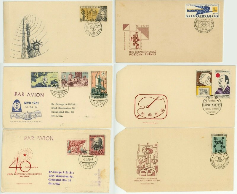 Czechoslovakia First Day Cover (FDC) with Postage Stamps