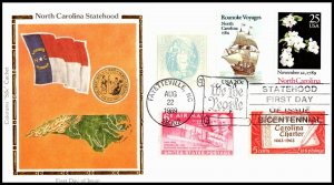 OAS-CNY 5758 FDC COLORANO SILK COMBO SCOTT 2093 – 1984 20c Roanoke Voyages