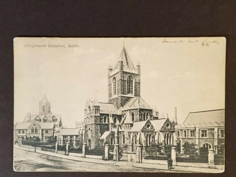 1906 Dublin Ireland to Oakland California Christchurch Cathedral RPPC Cover