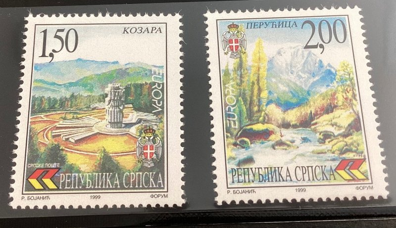 Bosnia & Herzegovina (Serb Admin) #91-92 Mint 1999 National Parks, Europa