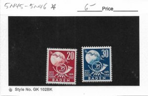 Germany: Baden Sc# 5N45 - 5N46 MH (58261)