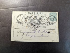 1896 British Mauritius Postcard Cover Beau Bassin to Curepipe Road