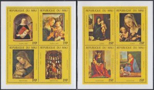 MALI Sc # 1068-9 MNH SET of 2 SHEETS of 4 - RELIGIOUS PAINTINGS incl DURER