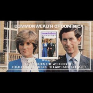 DOMINICA 1981 - Scott# 705b Royal Wedding BP Set of 1 NH